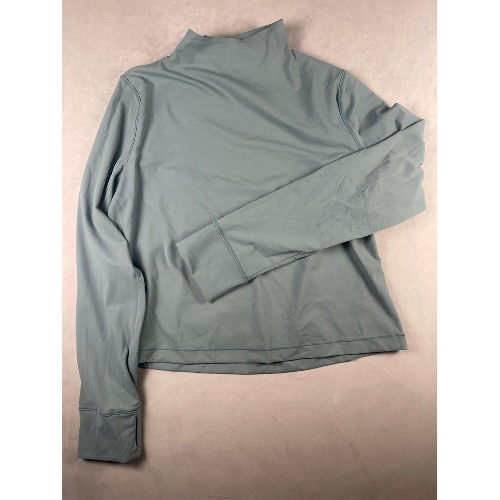 FLX Active Mock Neck Long Sleeve Cutout Back Top Sage‎ Green XXL Thumbholes